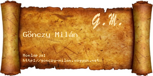 Gönczy Milán névjegykártya