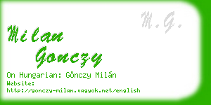 milan gonczy business card